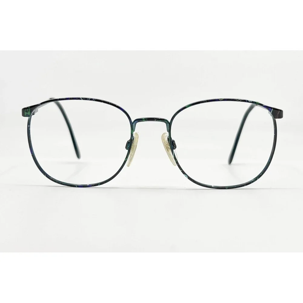 Charmant 4228 Eyeglasses Frames Unisex Green Pattern Metal Japan 54-19-145